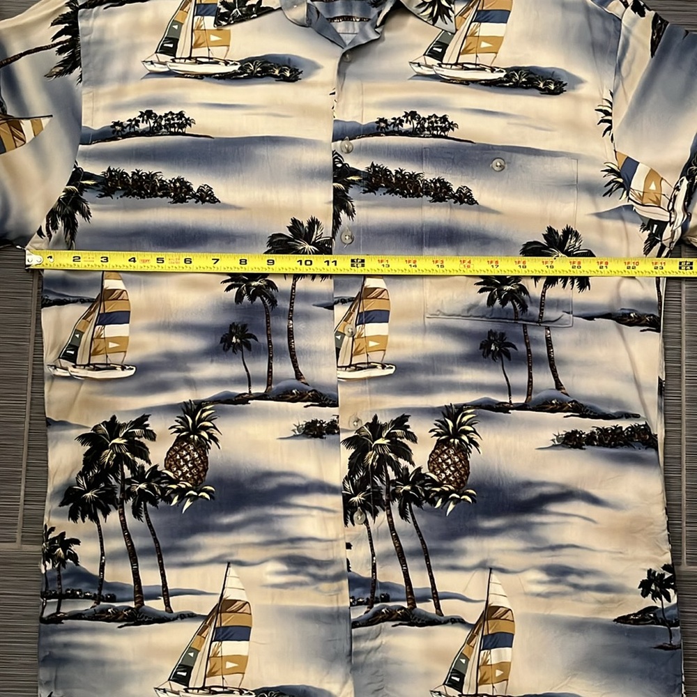 Campia Men’s 100% Rayon Short Sleeve Button Up Shirt Sz Large Hawaiian Tropical - Picture 8 of 10